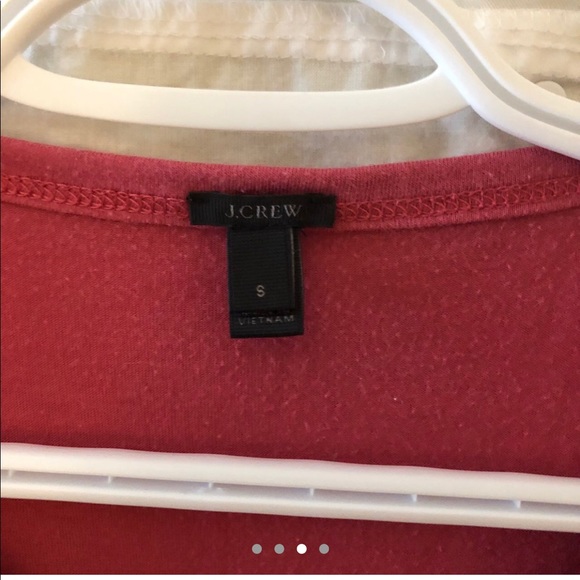 Jcrew dark rose tshirt blouse with tie at bottom - Picture 3 of 4